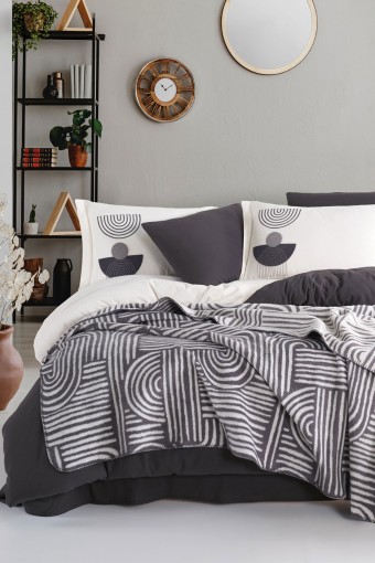 İYİ GECELER İSTANBUL - İyi Geceler İstanbul Battaniyeli Nevresim Takımı Babil 7 Parça Pamuklu