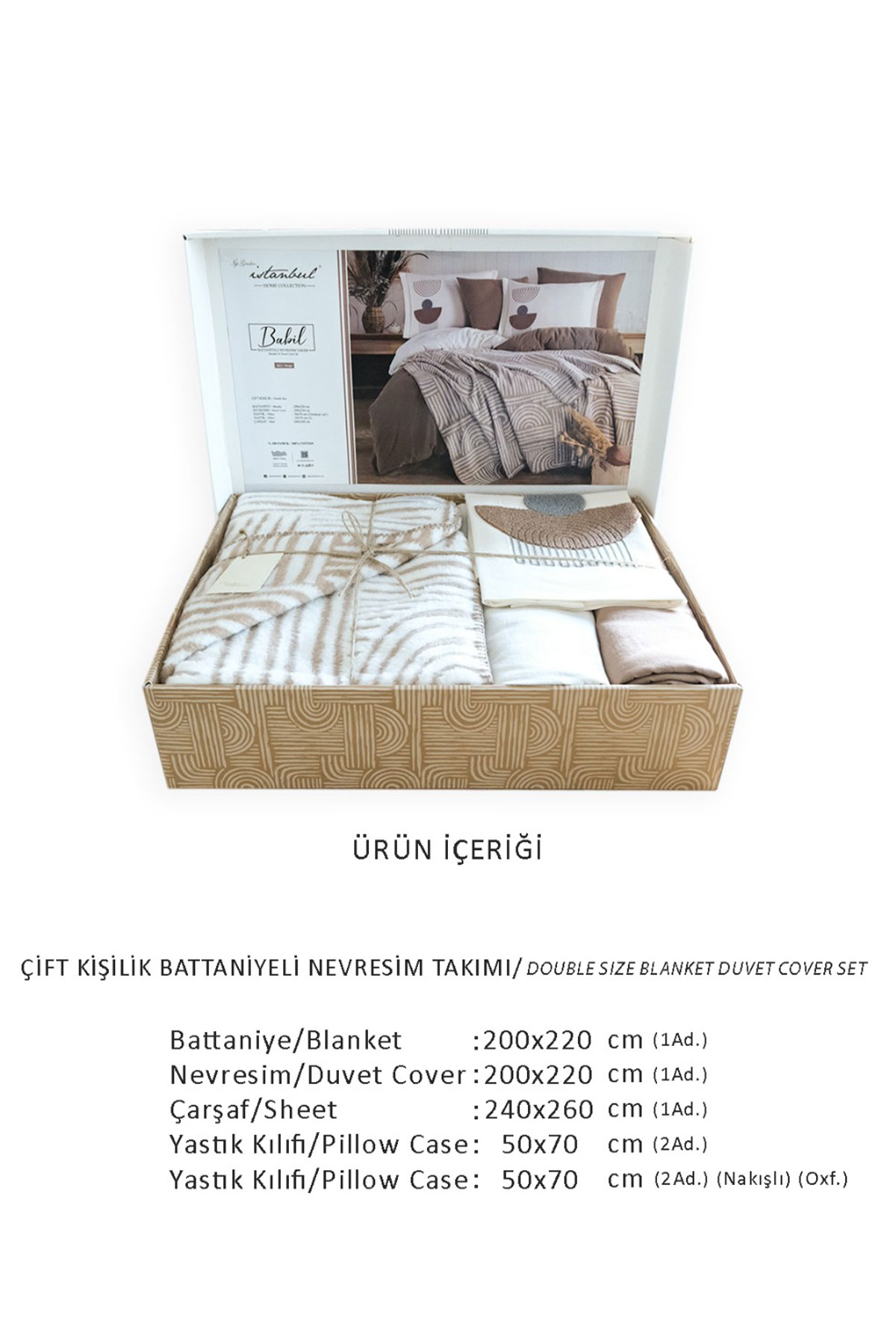 İyi Geceler İstanbul Battaniyeli Nevresim Takımı Babil 7 Parça Pamuklu - Thumbnail