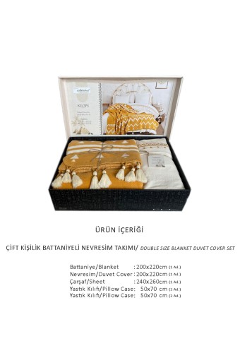 İYİ GECELER İSTANBUL - İyi Geceler İstanbul Battaniyeli Nevresim Takımı Keops 7 Parça Pamuklu (1)
