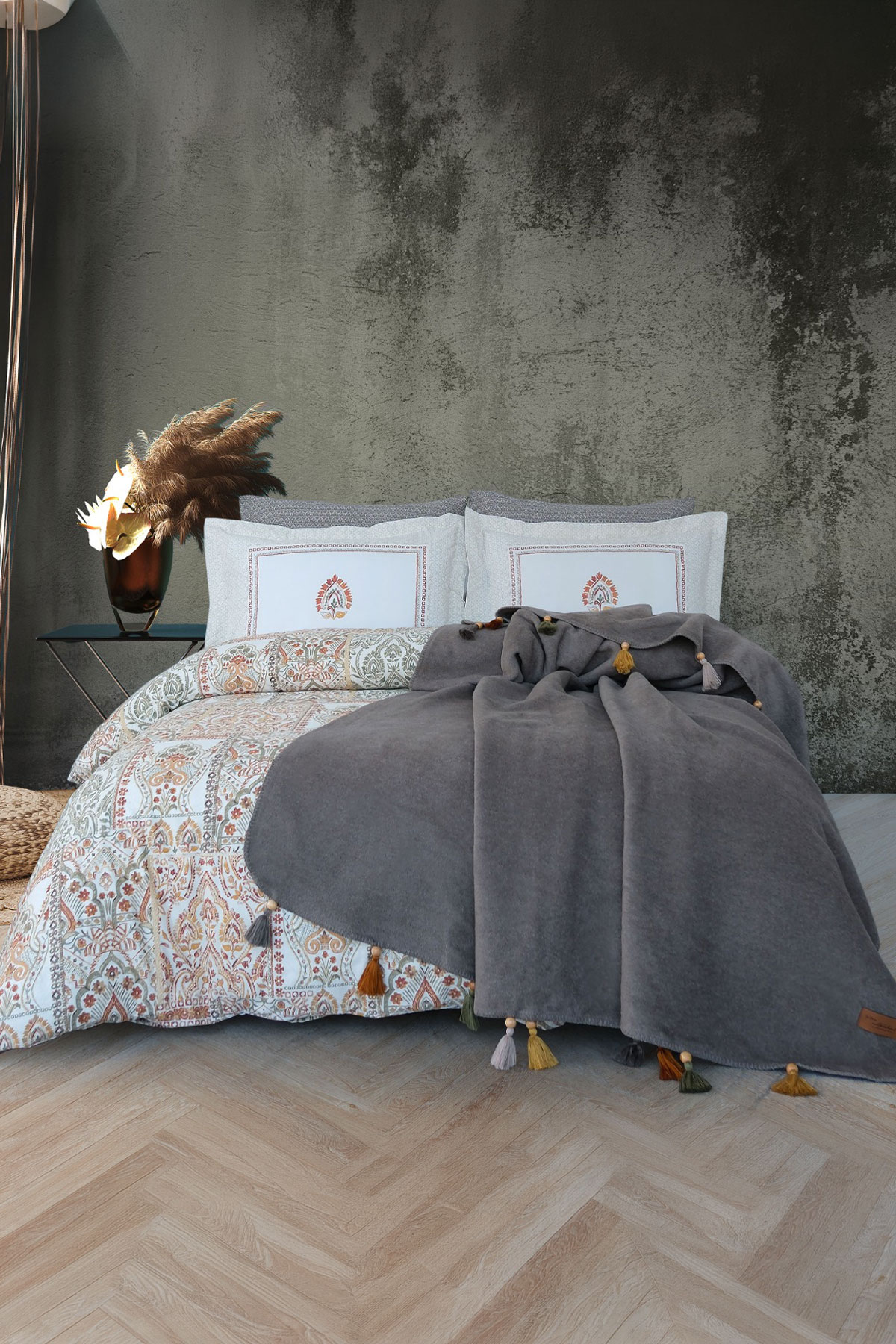 İyi Geceler İstanbul Battaniyeli Nevresim Takımı Sahara 7 Parça Pamuklu - Thumbnail