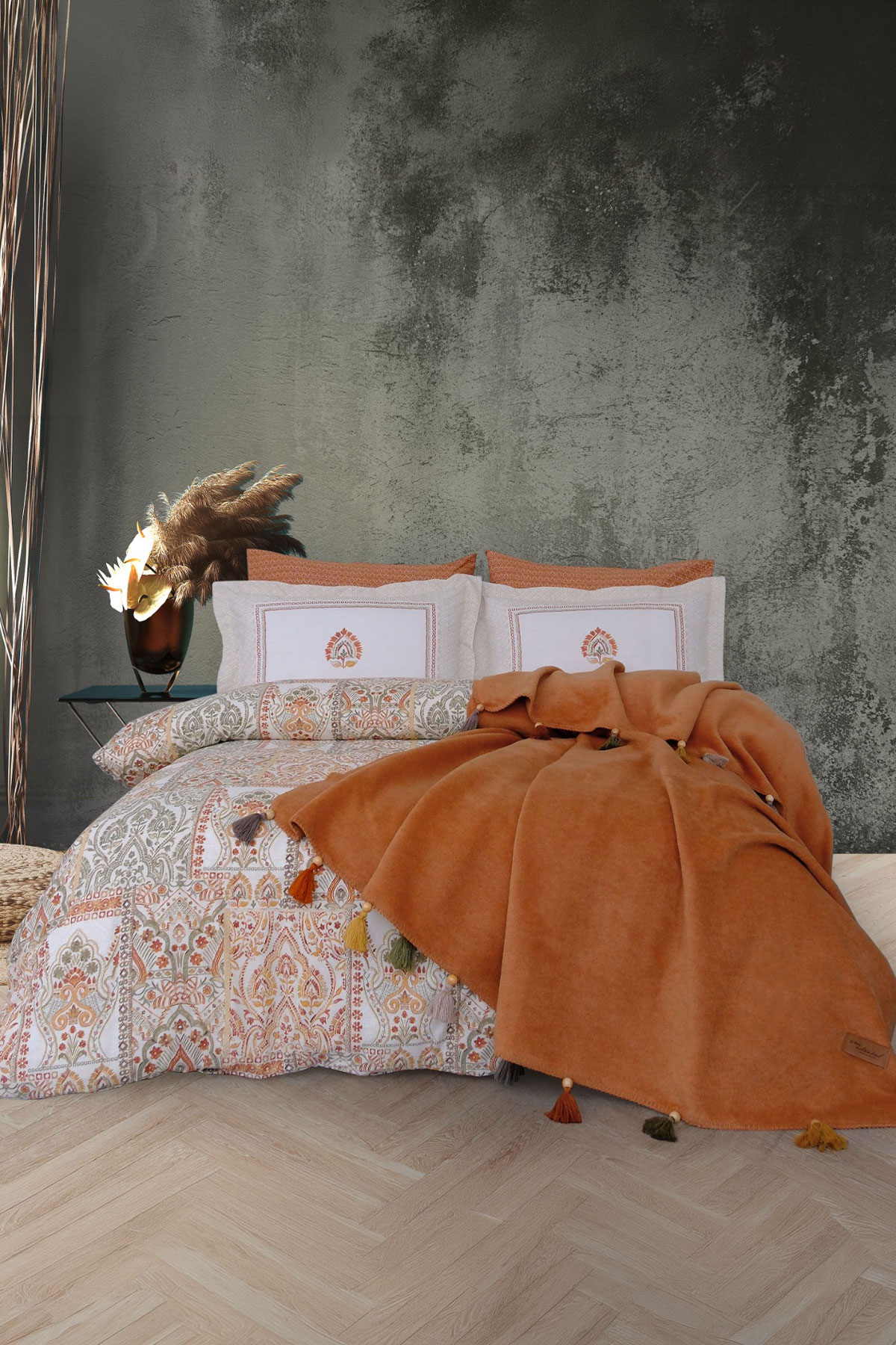 İyi Geceler İstanbul Battaniyeli Nevresim Takımı Sahara Tek Kişilik 160x220 Pamuklu - Thumbnail