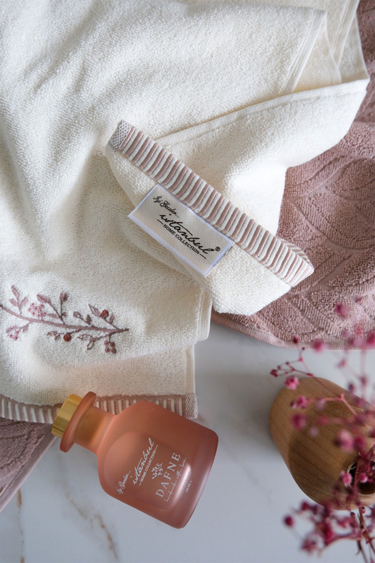 İyi Geceler İstanbul El Yüz Havlusu 50x90 Dafne Oda Kokulu 2'li Set Pamuklu - Thumbnail