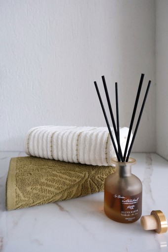 İYİ GECELER İSTANBUL - İyi Geceler İstanbul El Yüz Havlusu 50x90 Olive Earth Oda Kokulu 2'li Set Pamuklu