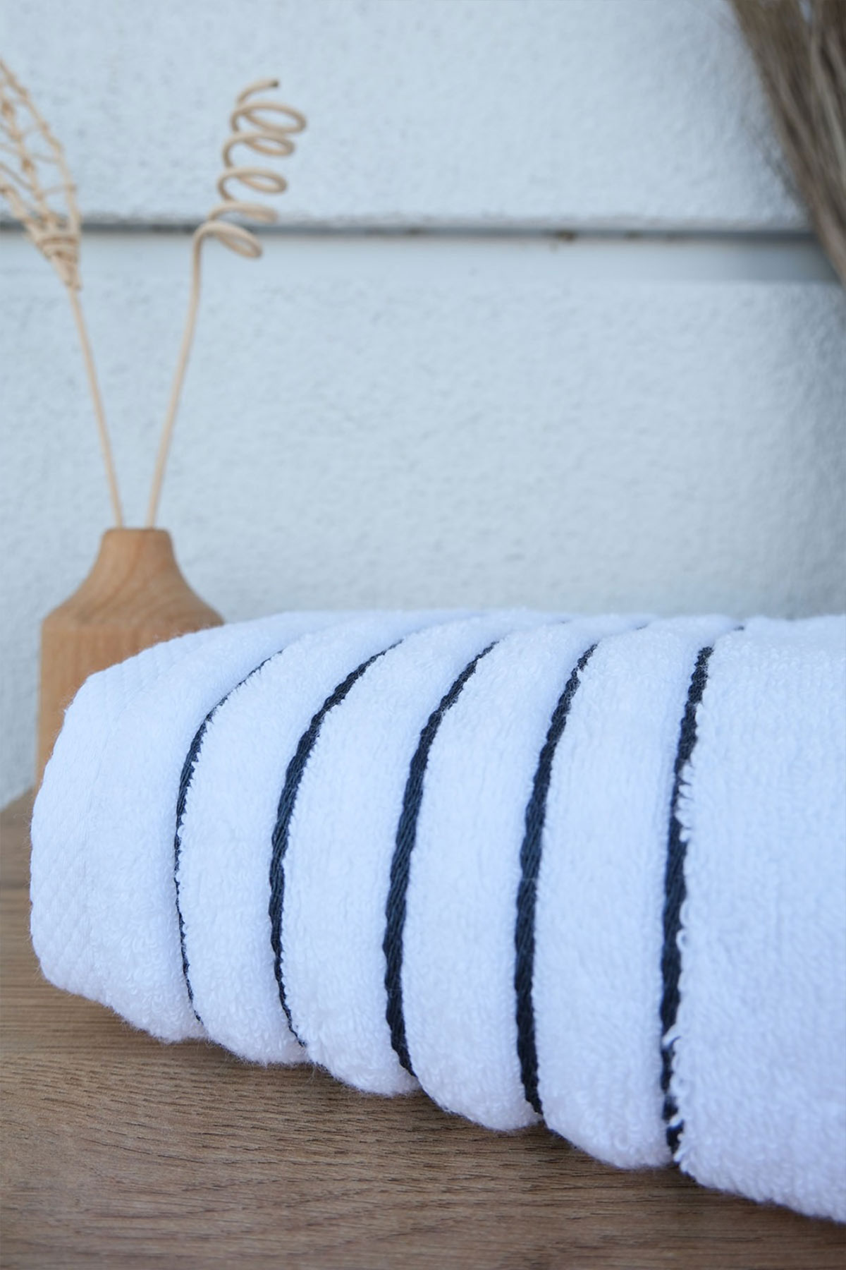 İyi Geceler İstanbul Mutfak Havlusu 30X50 White Line Pamuklu - Thumbnail