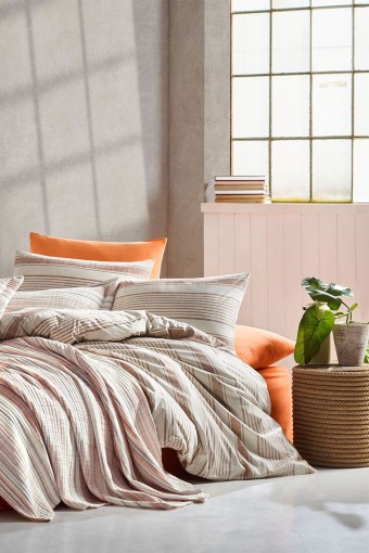 İYİ GECELER İSTANBUL - İyi Geceler İstanbul Nevresim Takımı Çift Kişilik Naturalist Pamuklu (1)