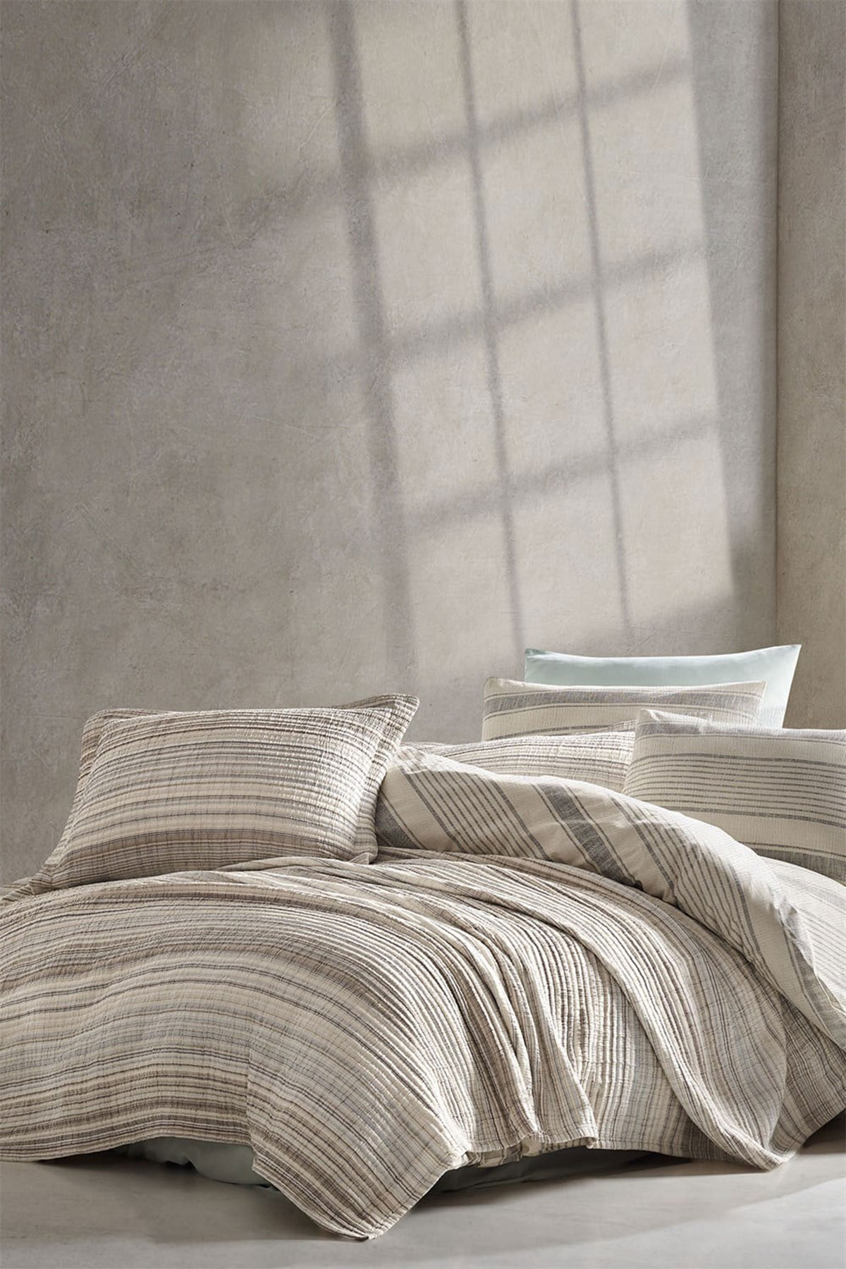 İyi Geceler İstanbul Nevresim Takımı Çift Kişilik Naturalist Pamuklu - Thumbnail