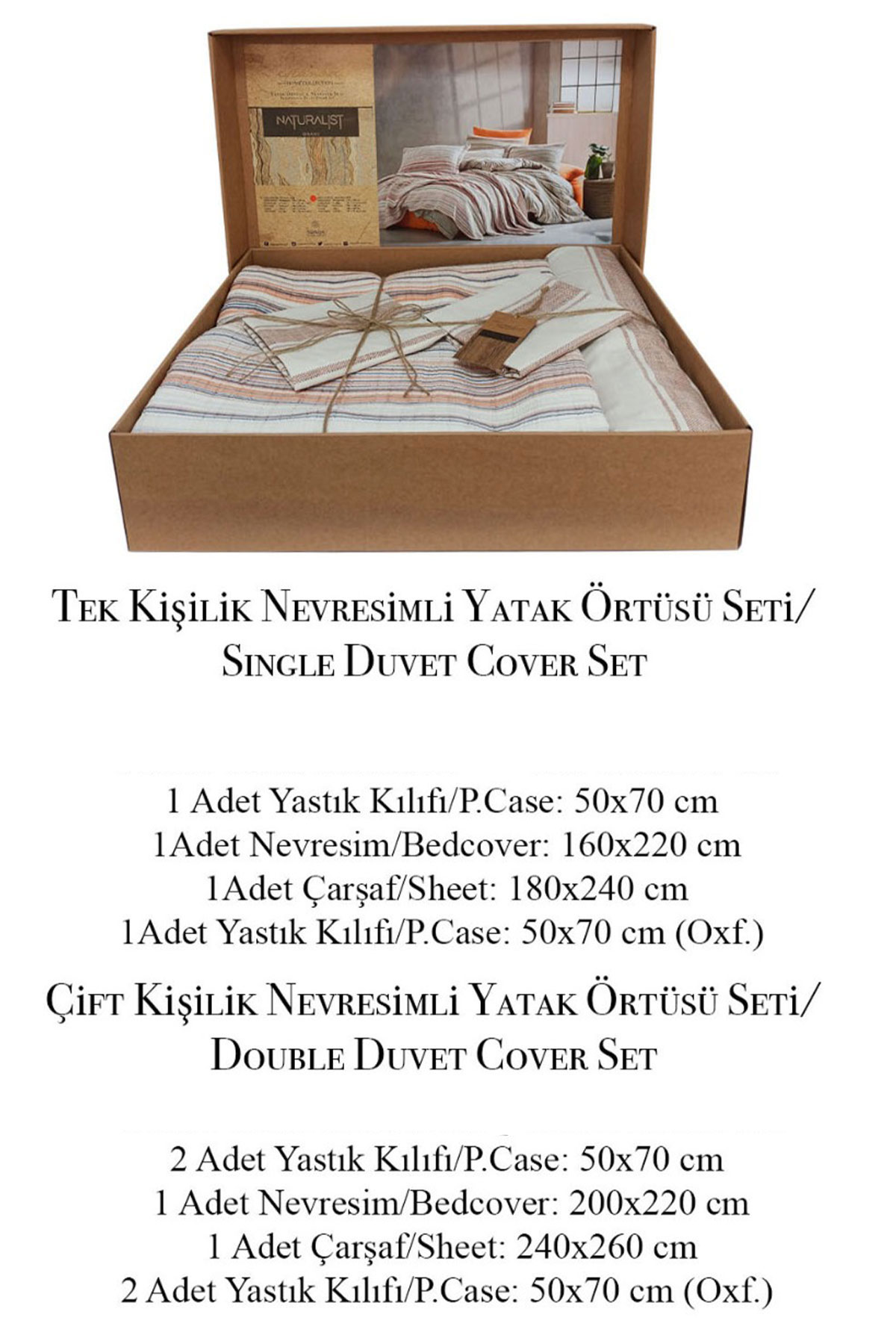 İyi Geceler İstanbul Nevresim Takımı Çift Kişilik Naturalist Pamuklu - Thumbnail