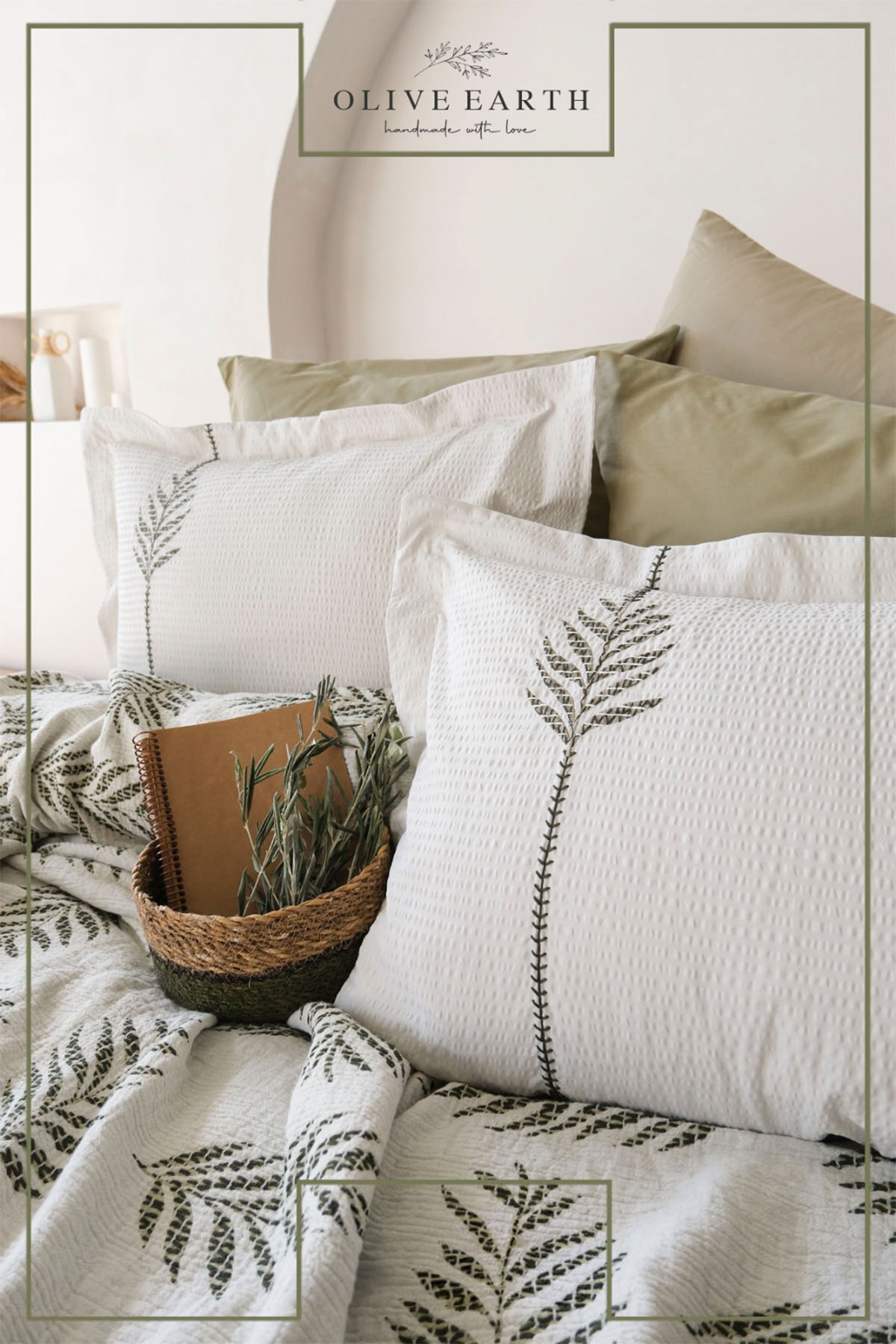 İyi Geceler İstanbul Pike Takımı Olive Earth 6 Parça Pamuklu - Thumbnail