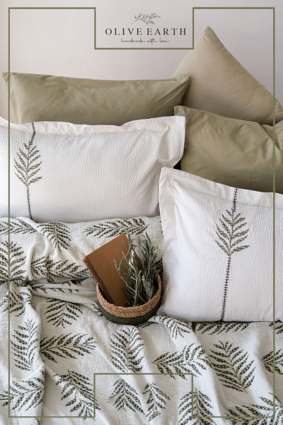 İyi Geceler İstanbul Pike Takımı Olive Earth 6 Parça Pamuklu - Thumbnail