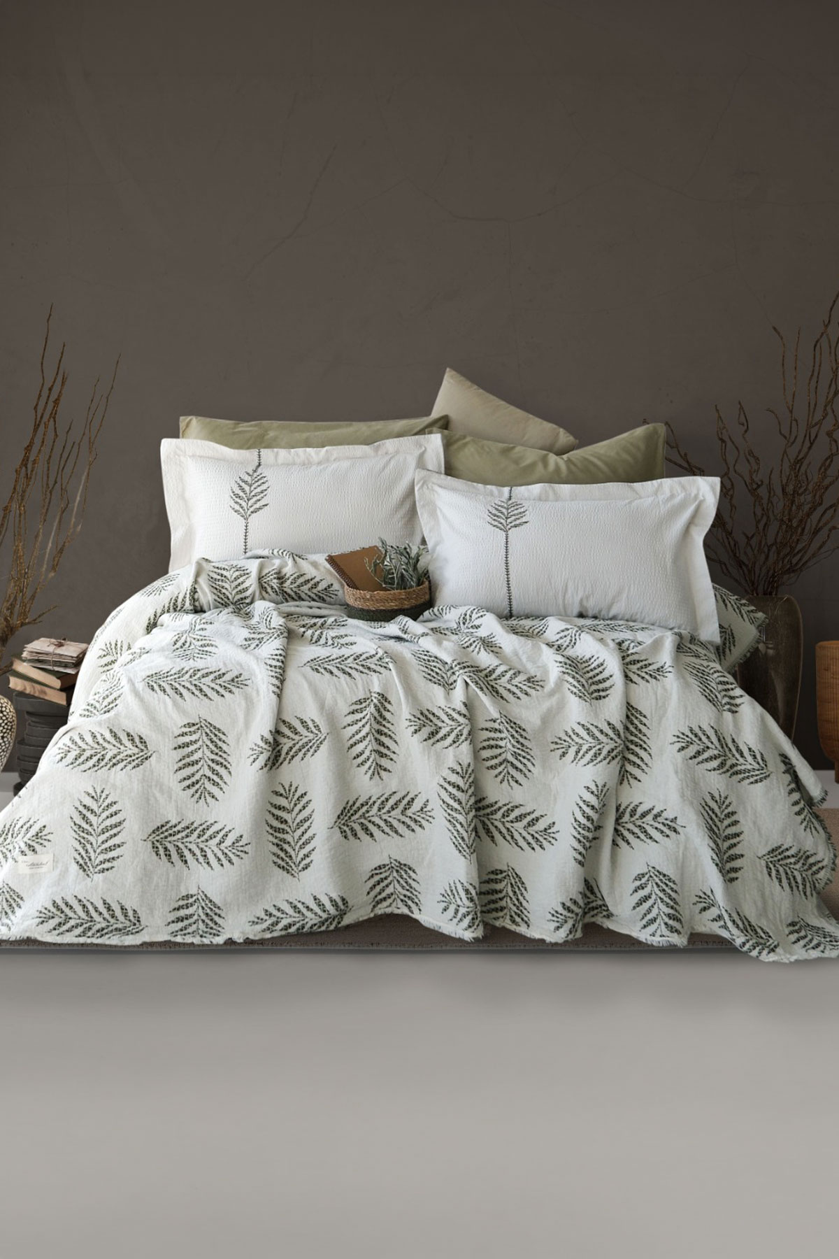 İyi Geceler İstanbul Pike Takımı Olive Earth 6 Parça Pamuklu - Thumbnail