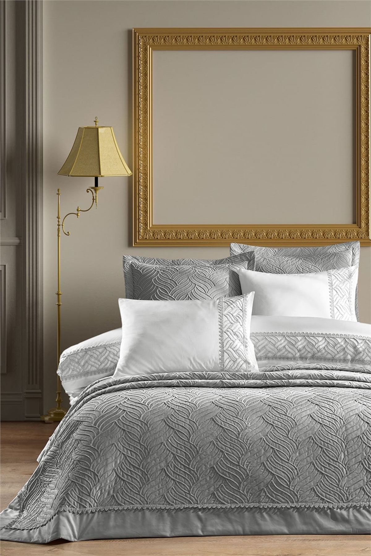 İyi Geceler İstanbul Yatak Örtülü Nevresim Takımı Tallia 7 Parça Pamuklu - Thumbnail