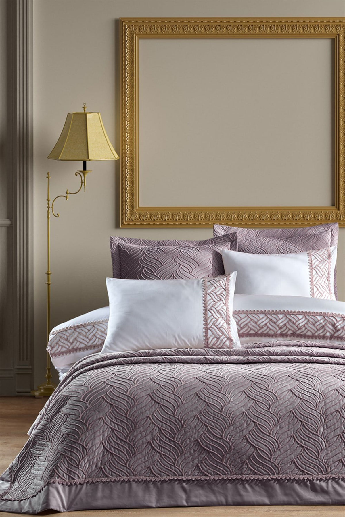 İyi Geceler İstanbul Yatak Örtülü Nevresim Takımı Tallia 7 Parça Pamuklu - Thumbnail