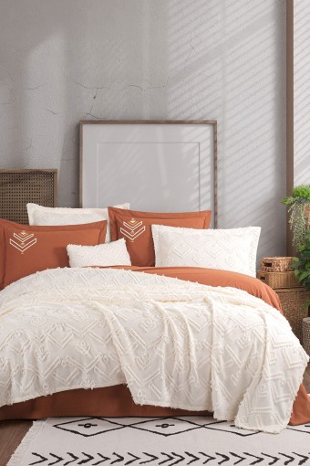 İYİ GECELER İSTANBUL - İyi Geceler İstanbul Yatak Örtüsü Takımı Aztec 6 Parça Pamuklu