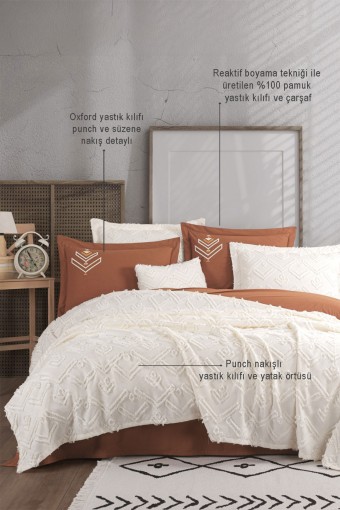 İYİ GECELER İSTANBUL - İyi Geceler İstanbul Yatak Örtüsü Takımı Aztec 6 Parça Pamuklu (1)