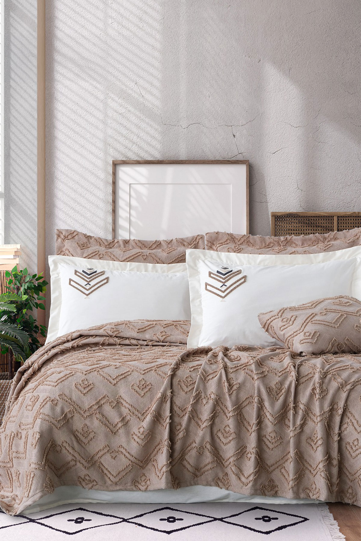 İyi Geceler İstanbul Yatak Örtüsü Takımı Aztec Tek Kişilik 180x240 Pamuklu - Thumbnail