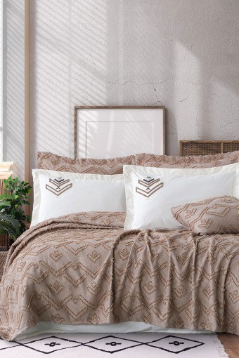 İYİ GECELER İSTANBUL - İyi Geceler İstanbul Yatak Örtüsü Takımı Aztec Tek Kişilik 180x240 Pamuklu