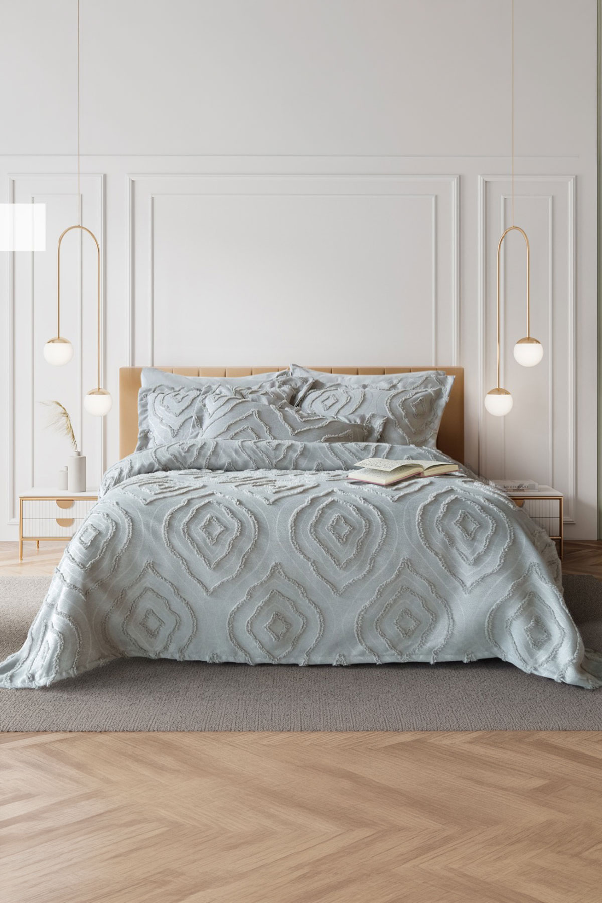 İyi Geceler İstanbul Yatak Örtüsü Takımı Esedra 3 Parça Pamuklu - Thumbnail