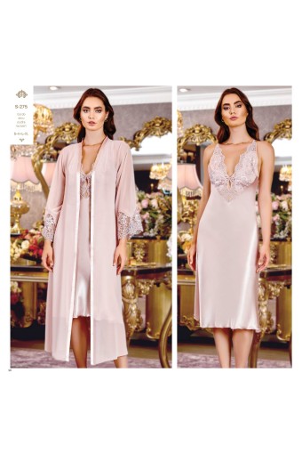 BATİSTA - Jeremi Kadın 6'lı Set Saten Takım - Ekru - 2XL (1)