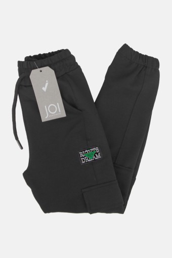 Joi - Joi Erkek Çocuk Eşofman Altı Lastik Paçalı İki İplik - Antrasit