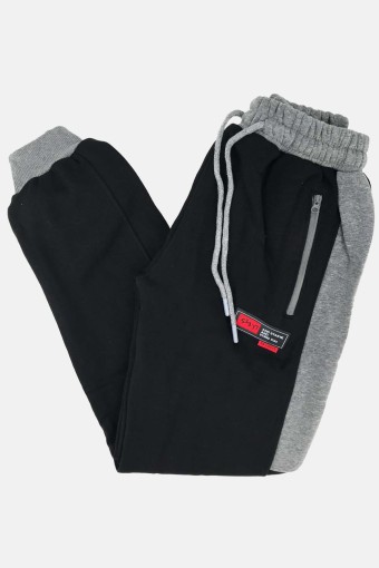 Joi - Joi Erkek Garson Eşofman Altı Lastik Paçalı Üç İplik - Siyah