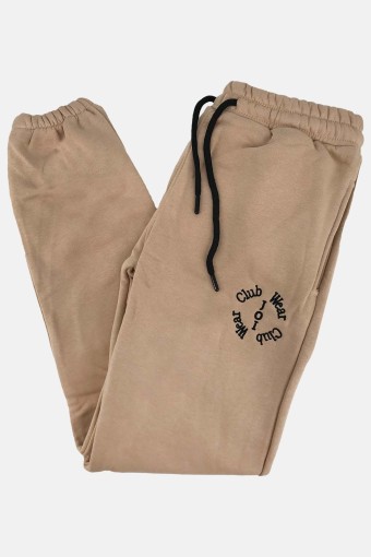 Joi - Joi Kız Garson Eşofman Altı Wear Club Yazılı Üç İplik - Bej