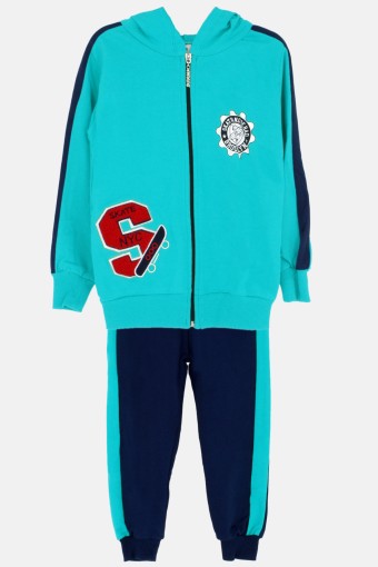KARAMSA BEBE - Karamsa Erkek Çocuk 2'li Takım Hırkalı Skater - Açık Mavi