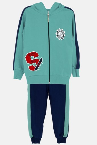 KARAMSA BEBE - Karamsa Erkek Çocuk 2'li Takım Hırkalı Skater - Açık Yeşil