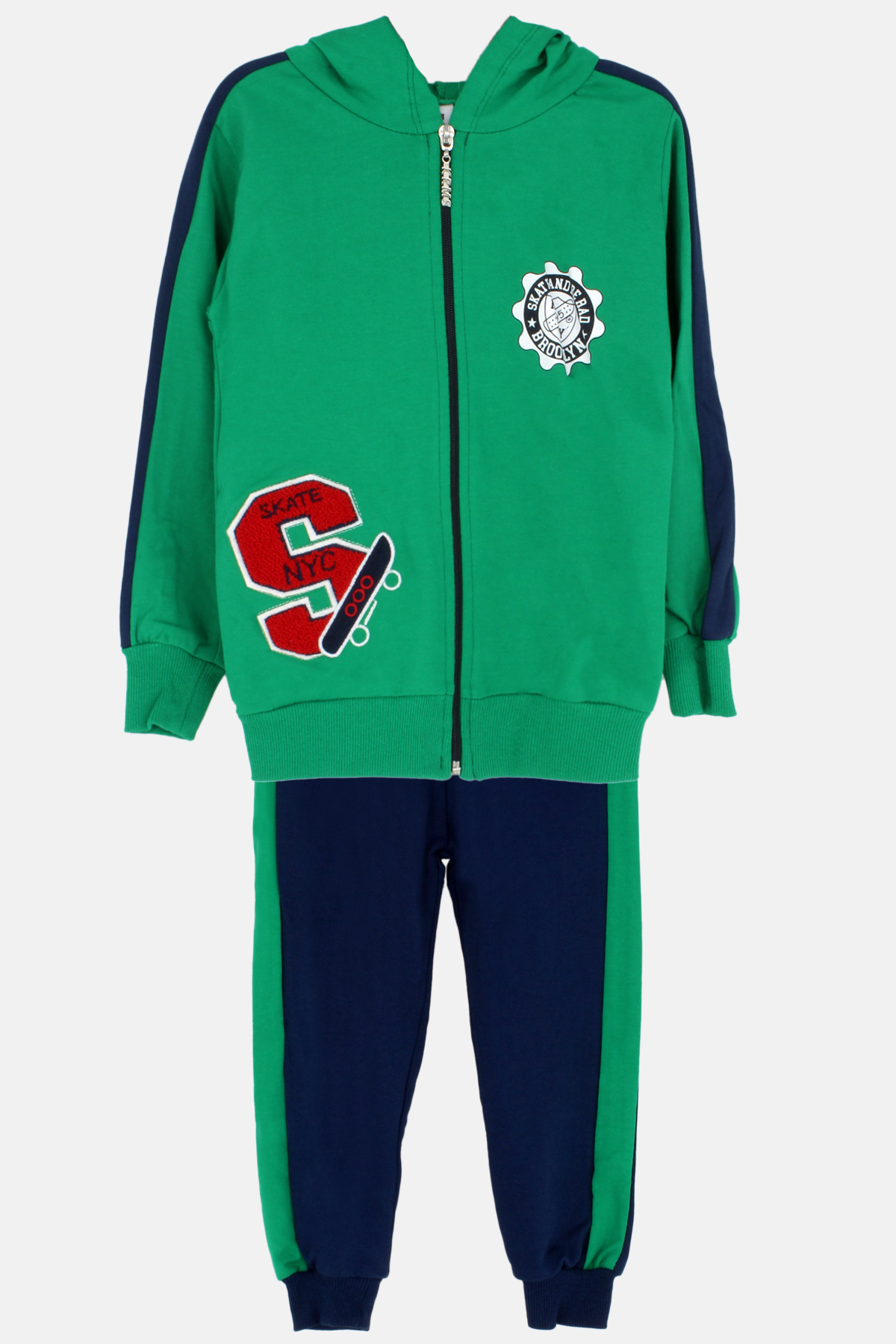 Karamsa Erkek Çocuk 2'li Takım Hırkalı Skater - Sarı - Thumbnail