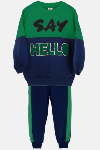 KARAMSA BEBE - Karamsa Erkek Çocuk 2'li Takım Say Hello - Mavi (1)