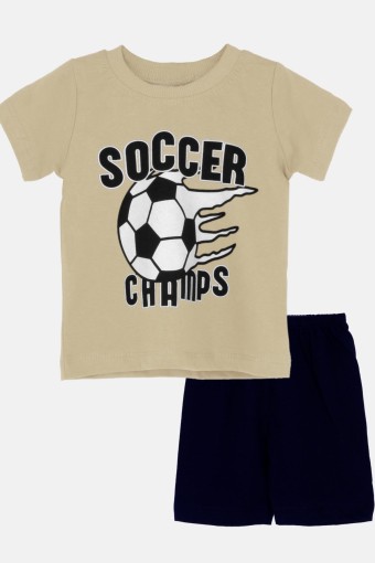 KARAMSA BEBE - Karamsa Erkek Çocuk Şortlu Takım Soccer - Açık Kahve