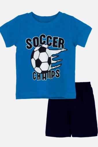 KARAMSA BEBE - Karamsa Erkek Çocuk Şortlu Takım Soccer - Mavi