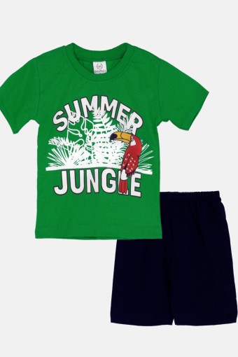 KARAMSA BEBE - Karamsa Erkek Çocuk Şortlu Takım Summer Jungle - Yeşil