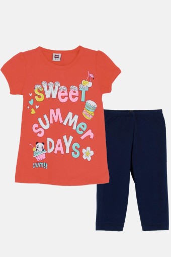 KARAMSA BEBE - Karamsa Kız Çocuk Şortlu Takım Sweat - Narçiçeği