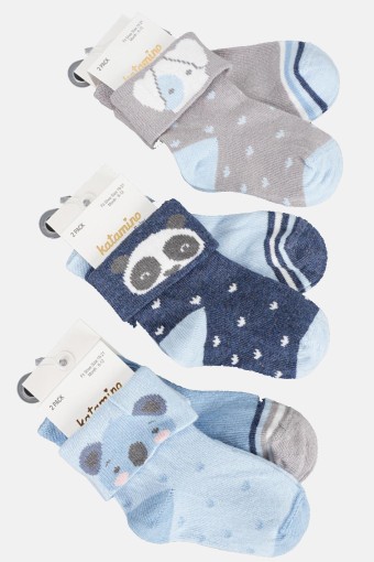 ARTI - Katamino Erkek Bebek Birtan 2'li Abs'li Soket Çorap