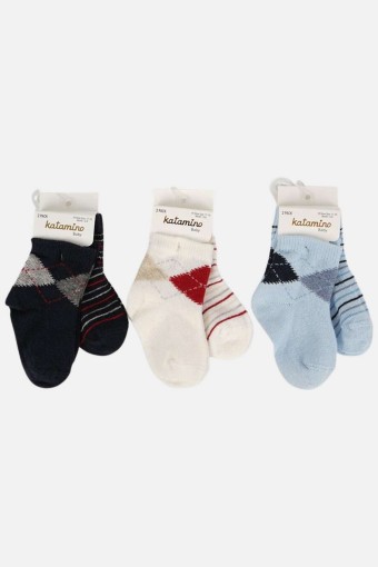 ARTI - Katamino Erkek Bebek Mila 2'li Soket Çorap