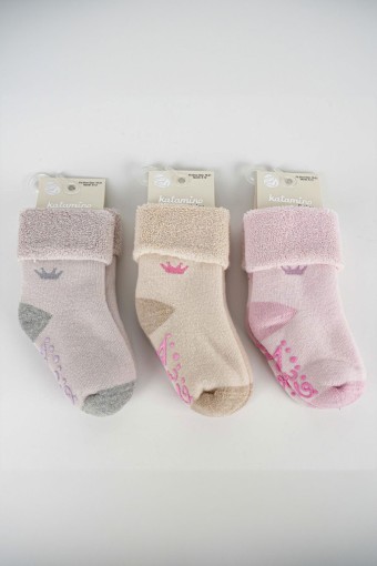 ARTI - Katamino Kız Bebek Peyena Abs'li Havlu Soket Çorap