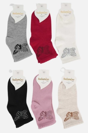 ARTI - Katamino Kız Çocuk Beriba Aksesuarlı Yarım Konç Çorap