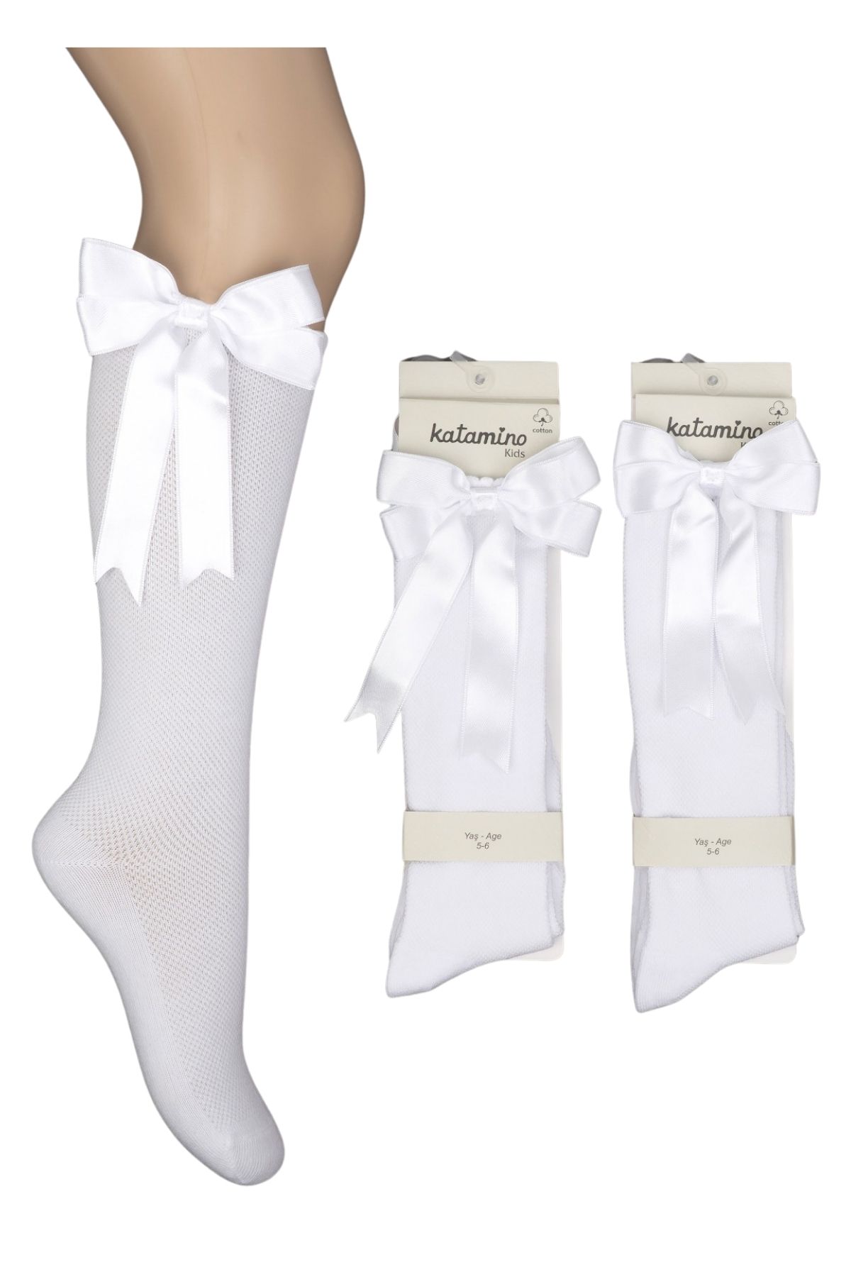 Katamino Kız Çocuk Dizaltı Çorap Edmonton Aksesuarlı - Thumbnail