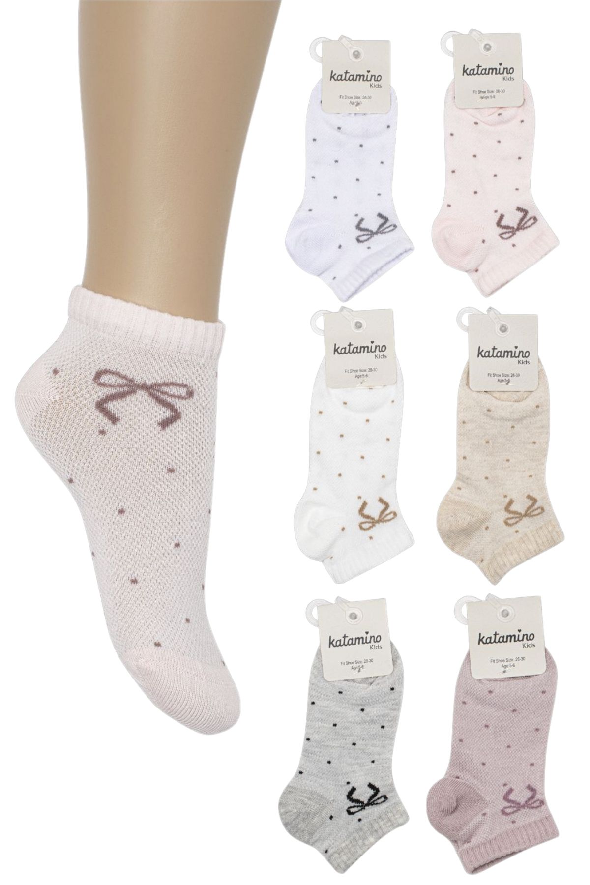 Katamino Kız Çocuk Patik Çorap Seray Lacoste - Thumbnail