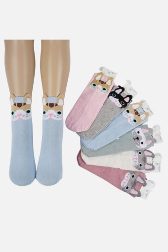 ARTI - Katamino Kız Çocuk Sarman 3D'li Soket Çorap