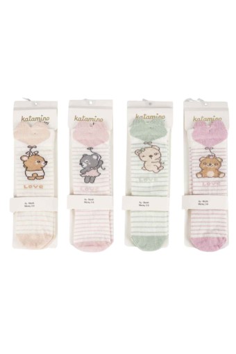 ARTI - Katamino Kız Bebek Dizaltı Çorap Loveba 3D'li Golf (1)