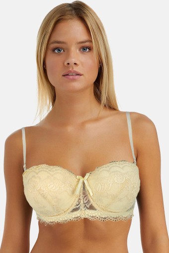 CLARA - Ked Kadın Destekli Straplez Sütyen Dantelli - Krem