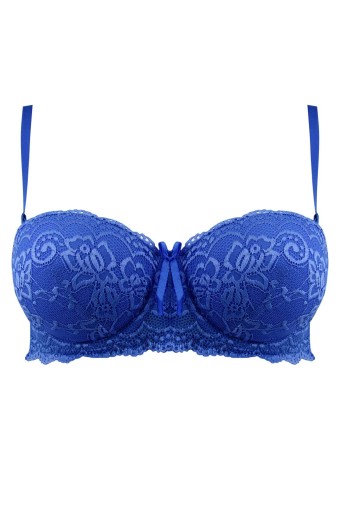 CLARA - Ked Kadın Destekli Straplez Sütyen Dantelli - Lacivert