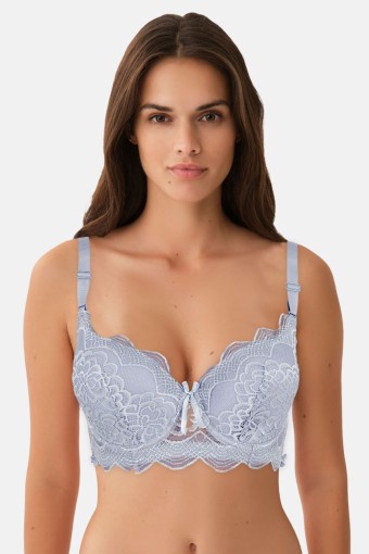 KED - Ked Kadın Desteksiz Sütyen Dantelli C Kap - Açık Mavi