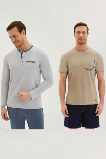 KİĞILI - Kiğılı Erkek 4'lü Pijama Takımı Pamuklu (1)