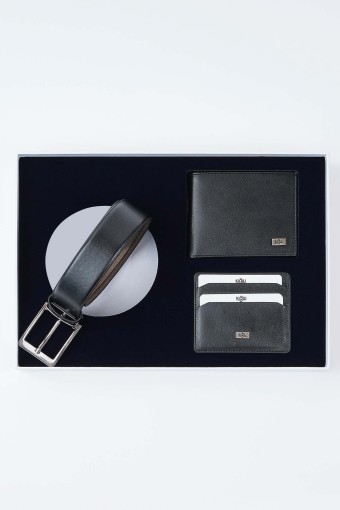 KİĞILI - Kiğılı Erkek Düz Kemer Cüzdan Kartlık Set 130 Cm (1)