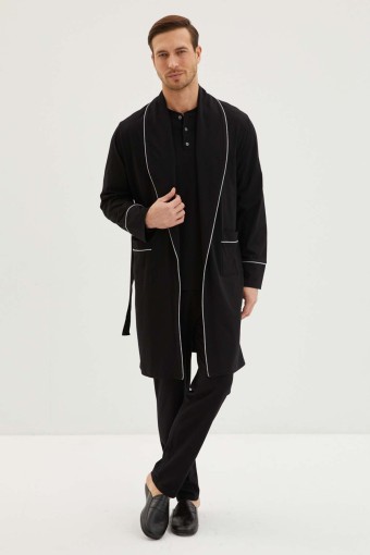 KİĞILI - Kiğılı Erkek Pijama Takımı Cepli 3 Düğmeli 3'lü Rob Takım Penye (1)