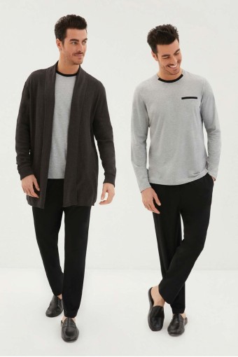 KİĞILI - Kiğılı Erkek Roblu Triko Pijama Takımı