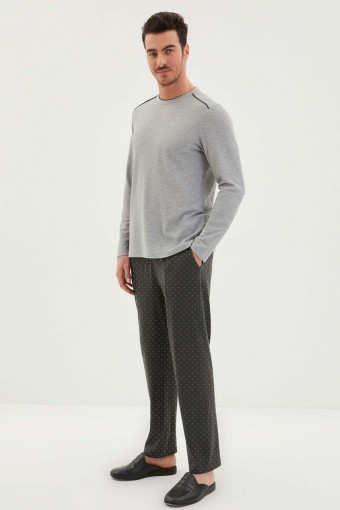 KİĞILI - Kiğılı Erkek Waffle Desenli Uzun Kollu Pijama Takımı
