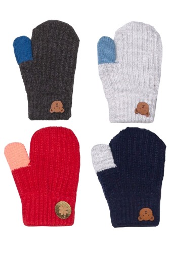 KİTTİ - Kitti Erkek Bebek Örme Eldiven 1-3 Yaş Ayıcık Aksesuarlı (1)